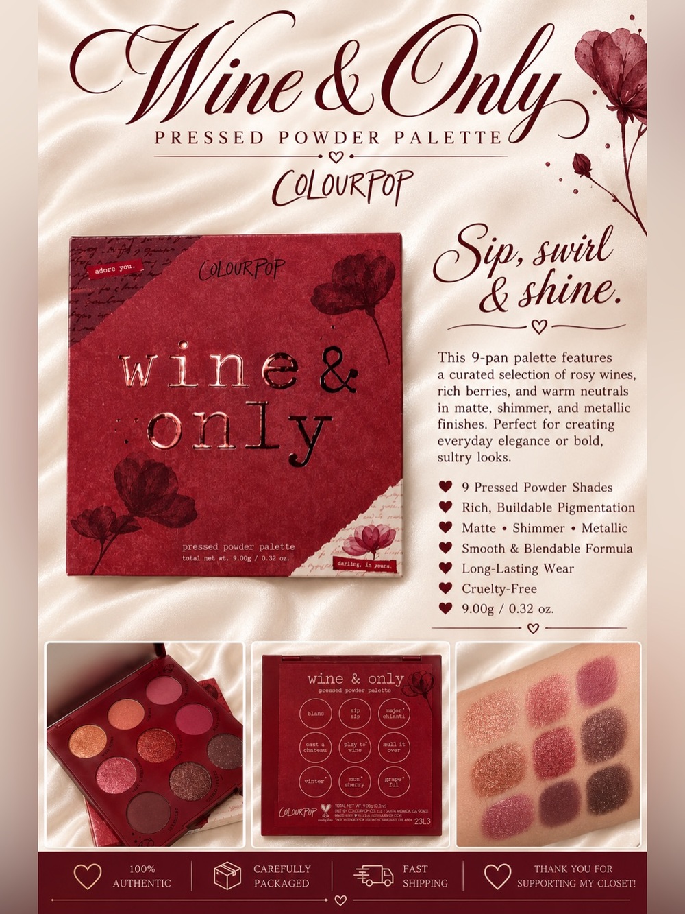 ColourPop Wine & Only Pressed Powder Palette